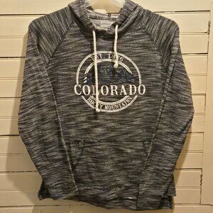 Coconut Creek Hoodie Womens XL Gray Colorado Rocky Mountains Pullover Sweatshirt